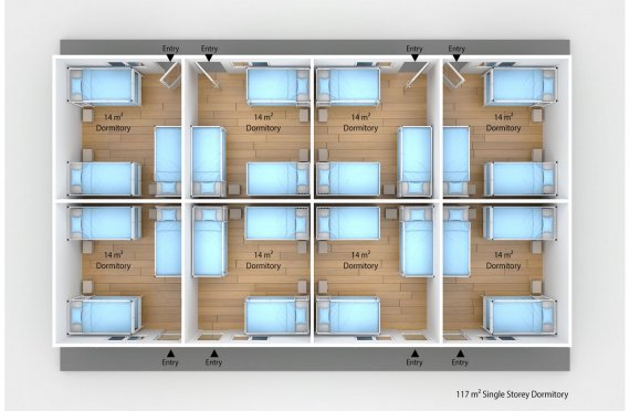 Prefabricated Dormitory 117 m2