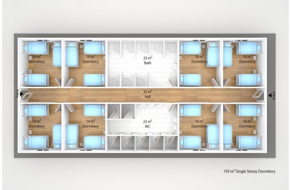 Prefabricated Dormitory 193 m2