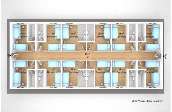 Prefabricated Dormitory 204 m2