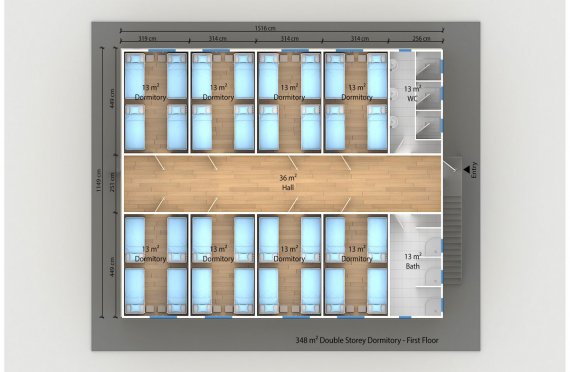 Prefabricated Dormitory 348 m²