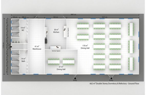 Prefabricated Dormitory 662 m²