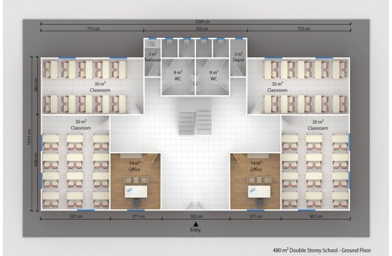 Prefabricated School 480 M² | Modular School Buildings