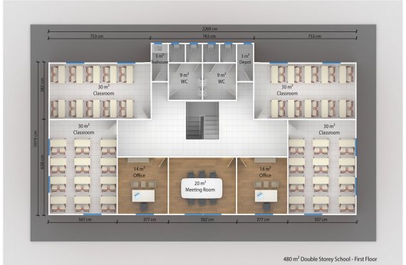 Prefabricated School 480 M² | Modular School Buildings