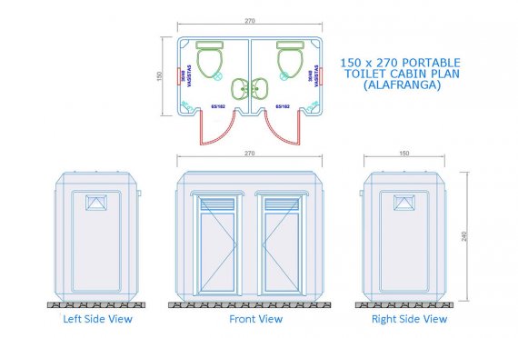 Toilet& Shower Kabin Portabel 150x270