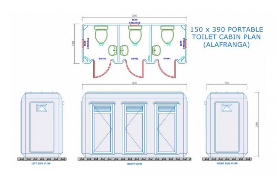 Toilet&Shower Kabin Portabel 150x390 