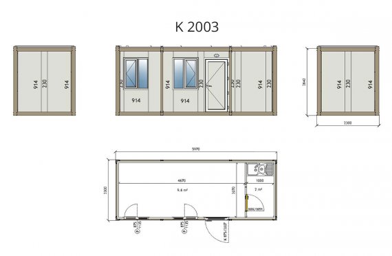 Kontainer Office Flat Pack K 2003