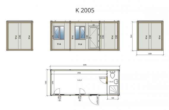 Kontainer Office Flat Pack K 2005