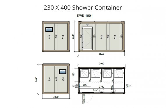 Kontainer Shower-KW4 230x400