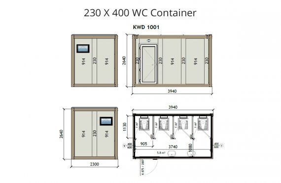 Kontainer Wc KW4 230x400