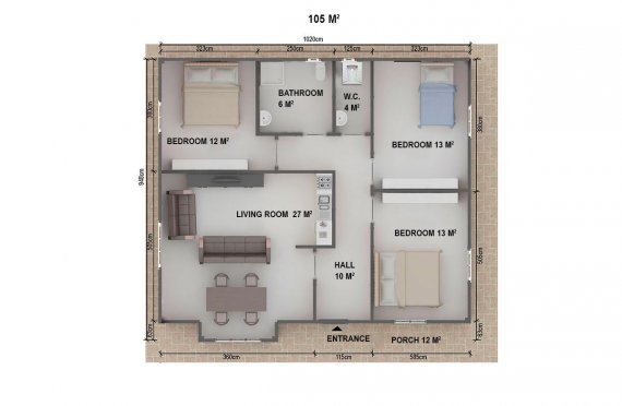 Rumah Prefab 105 m2