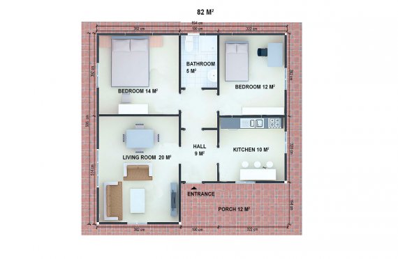 Rumah Prefab 82 m2