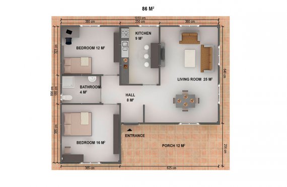 Rumah Prefab 86 m2