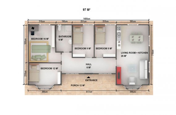 Rumah Prefab 97 m2