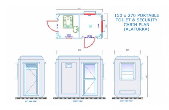 Toilet&Kabin Keamanan 150x270, Wc Penjagaan